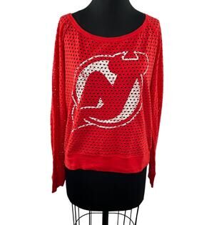 4her by Carl Banks Women's New Jersey Devils NHL Hockey Wide Neck Jersey Top